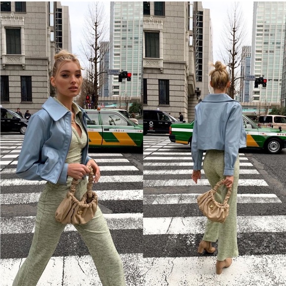 Song of Style | Nima Top & Emmett Pant Set Green Heather M Elsa Hosk VHTF - Picture 4 of 16